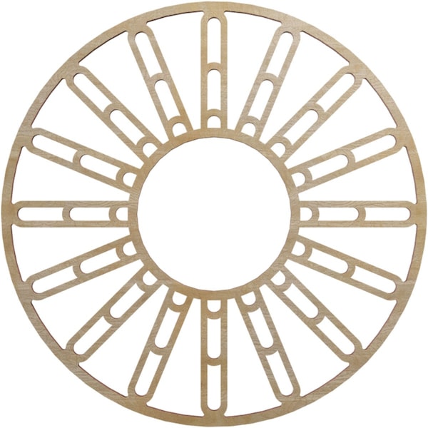 Ekena Millwork Hale Wood Fretwork Pierced Ceiling Medallion, Hickory, 16"OD x 5 3/4"ID x 3/8"T CMWP16X16X0375HHHI - main